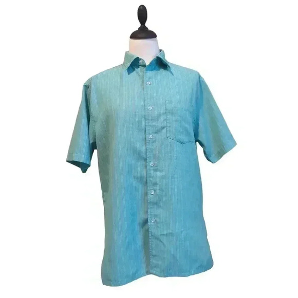 Croft & Barrow Mens Blue Short Sleeve Button Up Shirt Size S Easy Care - Picture 1 of 5